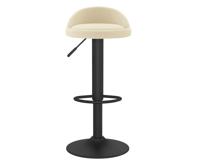 Barski stoli, 2 kosa, kremni, žamet