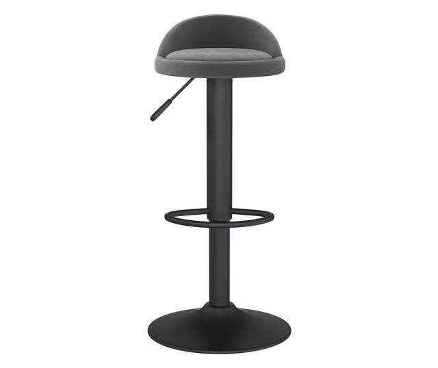 Barski stoli, 2 kosa, temno siva, žamet