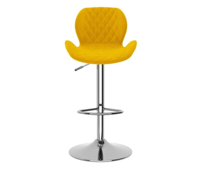 Barski stoli, 2 kosa, gorčično rumena, žamet