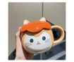 Pufo Calm Cat керамична чаша за кафе или чай, 300 мл, портокал