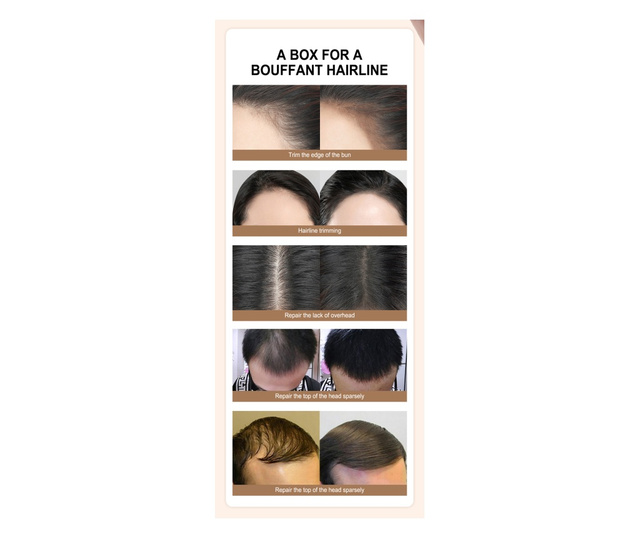 Прах за покриване на косата Rare, 2 в 1, черен + сив, Sevich, 6 г