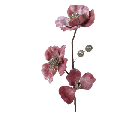 Creanga artificiala, flori roz, 10x56 cm