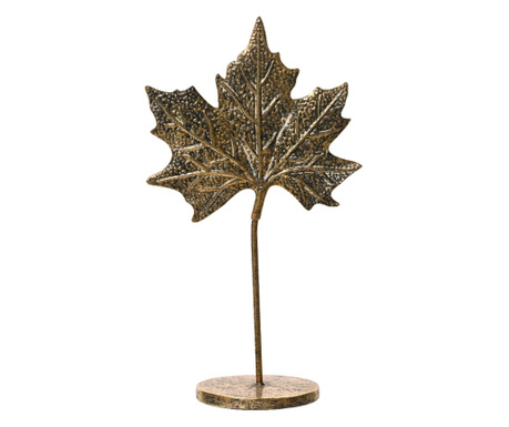 Decoratiune metalica frunza, auriu antichizat, 11.5x20x35 cm