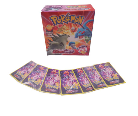 Set 400 de cartonase IdeallStore® Pokemon, Scarlet & Violet, cartonate, multicolor