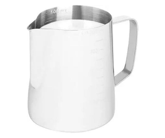 Cana pentru spumarea laptelui ECG Milk Jug Lucido, 600ml, otel inoxidabil