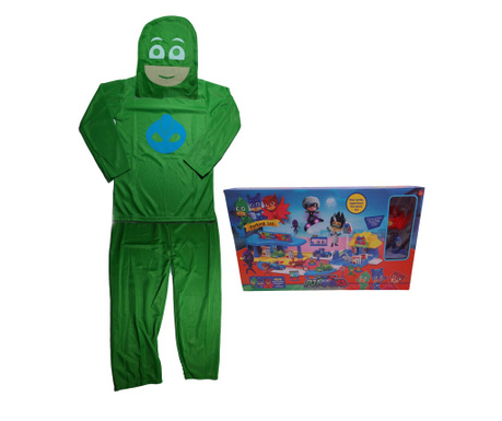 Детски костюм IdeallStore®, Зелен гущер, размер 5-7 години, 110-120, зелен, подарък паркинг