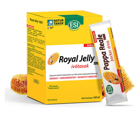 Royal Jelly - 1000 mg friss MÉHPEMPŐ folyékony ivótasakban - 16 x 10 ml - ESI