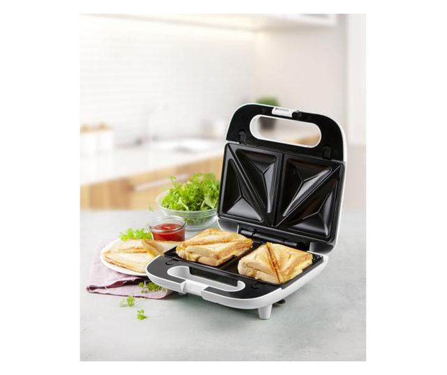 Aparat de sandwich 3 in 1 Domo DO1090C cu placi interschimbabile, pentru pregatire sandwich, grill sau waffe, 750 W