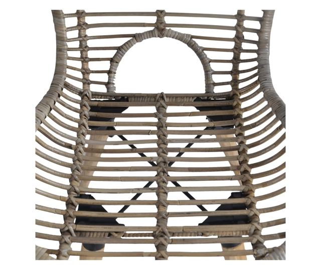 Kuhinjski stoli, 4 kosi, rjavi, naravni ratan