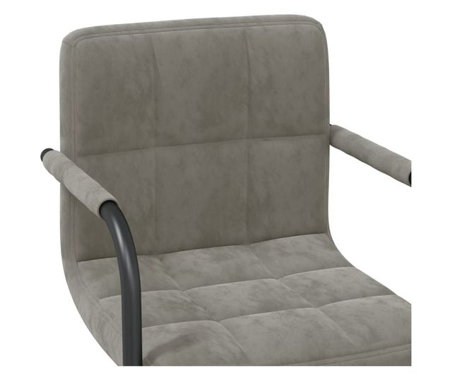 Okretna kuhinjska stolica, 6 kom., svijetlo siva, baršun