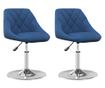 Zakretne kuhinjske stolice, 2 kom., plave, baršun