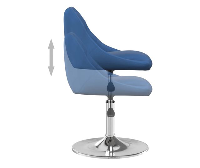 Zakretne kuhinjske stolice, 2 kom., plave, baršun