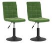Zakretne kuhinjske stolice, 2 kom., tamnozelene, baršun