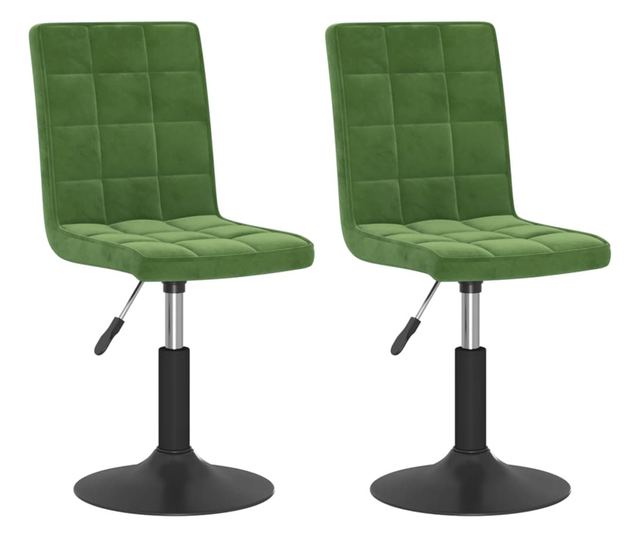 Zakretne kuhinjske stolice, 2 kom., tamnozelene, baršun