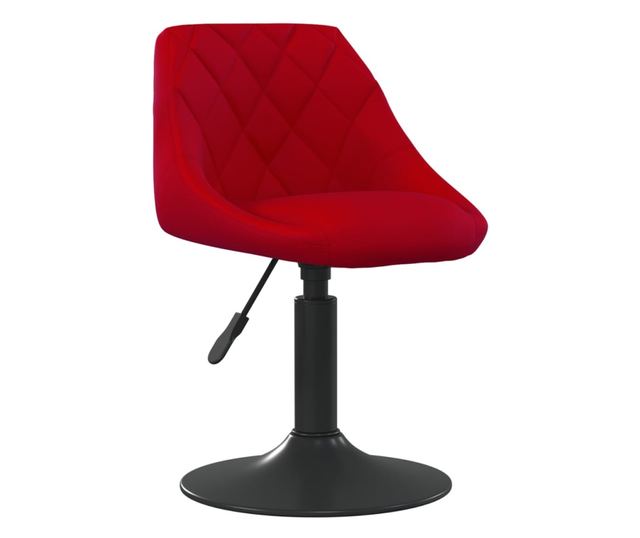 Vrtljivi jedilni stoli, 2 kosa, vinsko rdeča, žamet