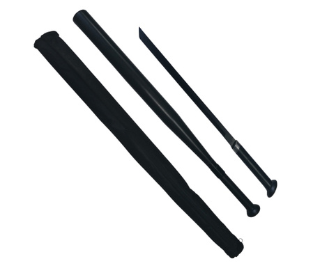 Bata baseball IdeallStore®, full metal, maner detasabil, 70 cm, negru, teaca inclusa