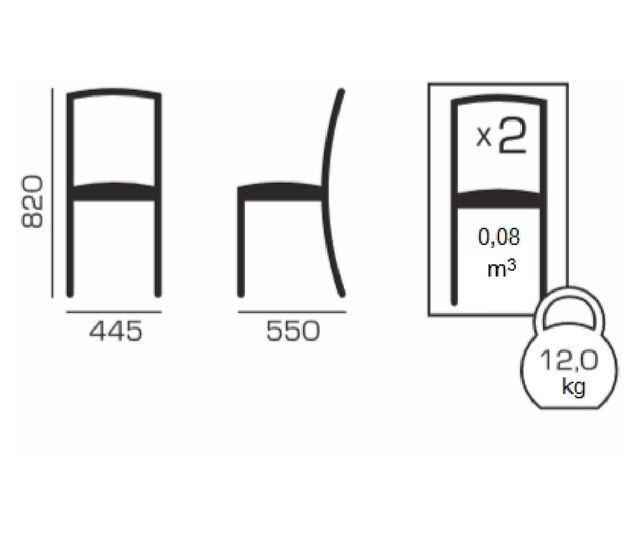 Set 2 stolice Neo T, Drvo, Bež
