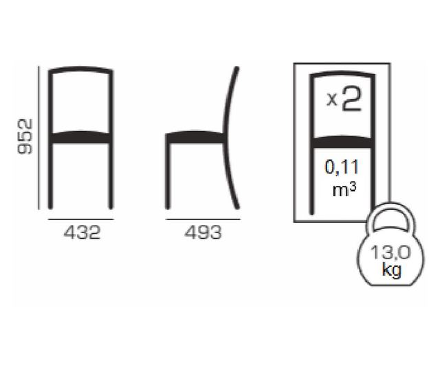Set od 2 stolice UNO, Drvo, Bež/Regent plain 03
