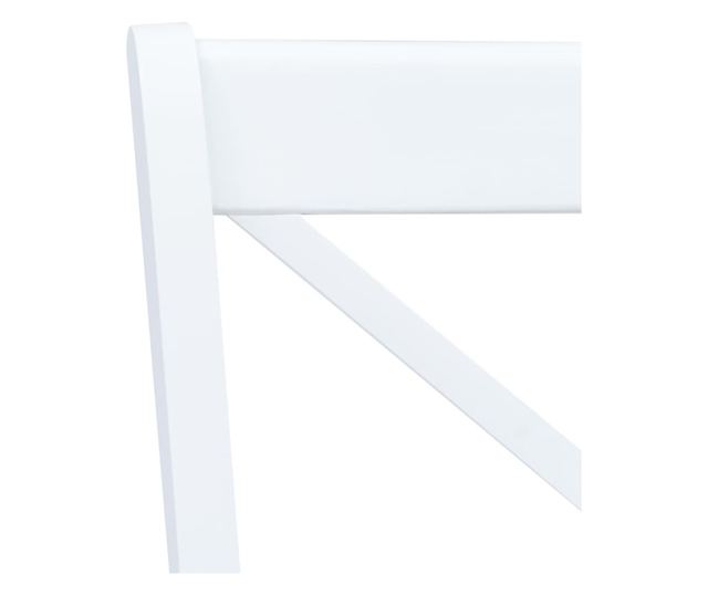 Kuhinjske stolice, 2 kom, bijela i svijetlo drvo, hevea drvo