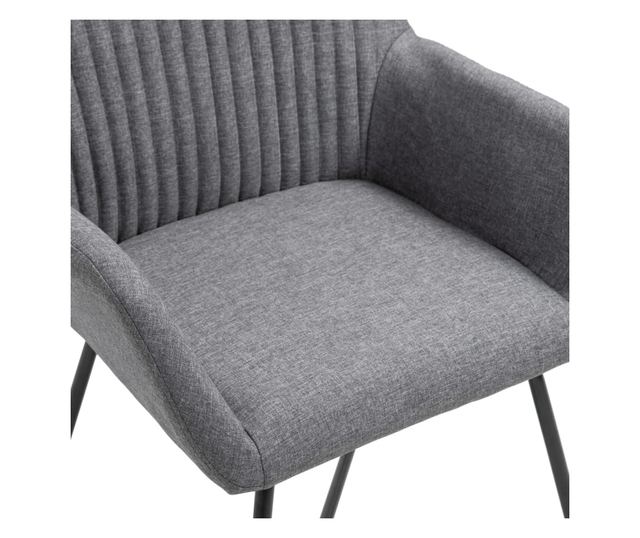 Jedilni stoli, komplet 6, temno sivi, blago