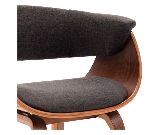 Jedilni stoli, 2 kosa, sivi, upognjen les in tkanina