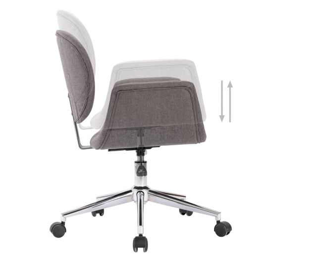 Vrtljiv jedilni stol, siv, blago