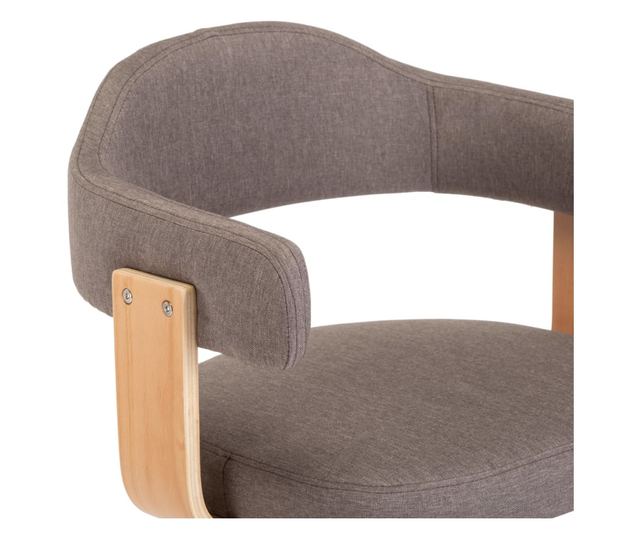 Vrteči jedilni stoli, 2 kosi, sivo taupe, ukrivljen les in tekstil