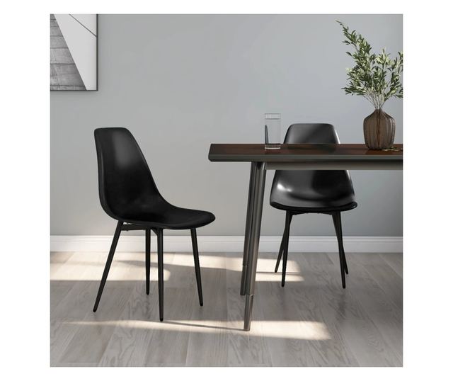 Kuhinjski stoli, 2 kosa, črni, PP