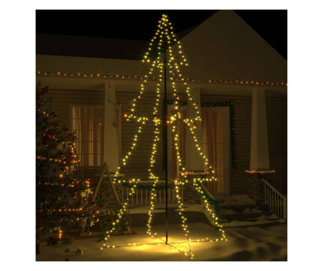 Karácsonyfa kúpos 360 LED, 143x250 cm, beltéri és kültéri