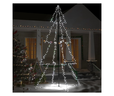 Коледно дърво конично 360 светодиода, 143x250 см, вътрешно и външно