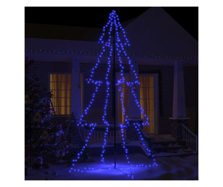 Karácsonyfa kúpos 360 LED, 143x250 cm, beltéri és kültéri