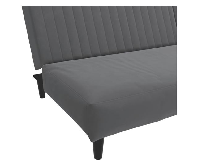 kétszemélyes sötétszürke bársony kanapéágy