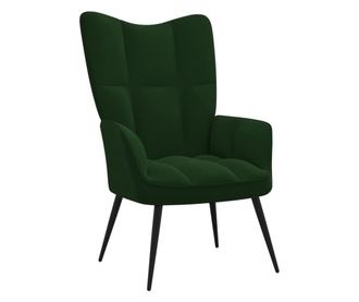 Scaun de relaxare, verde închis, catifea
