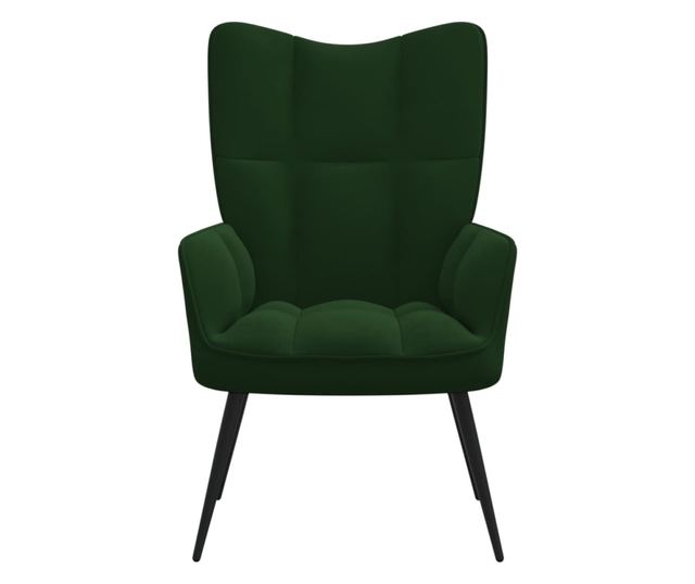 Scaun de relaxare, verde închis, catifea