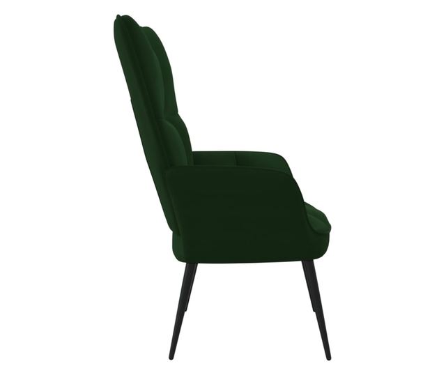 Scaun de relaxare, verde închis, catifea