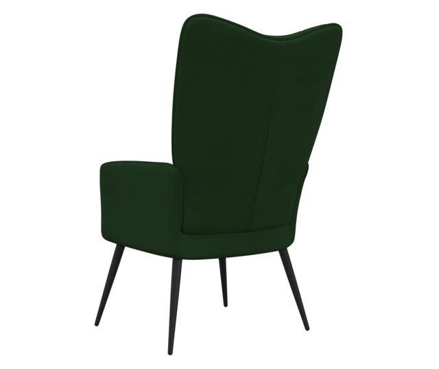 Scaun de relaxare, verde închis, catifea
