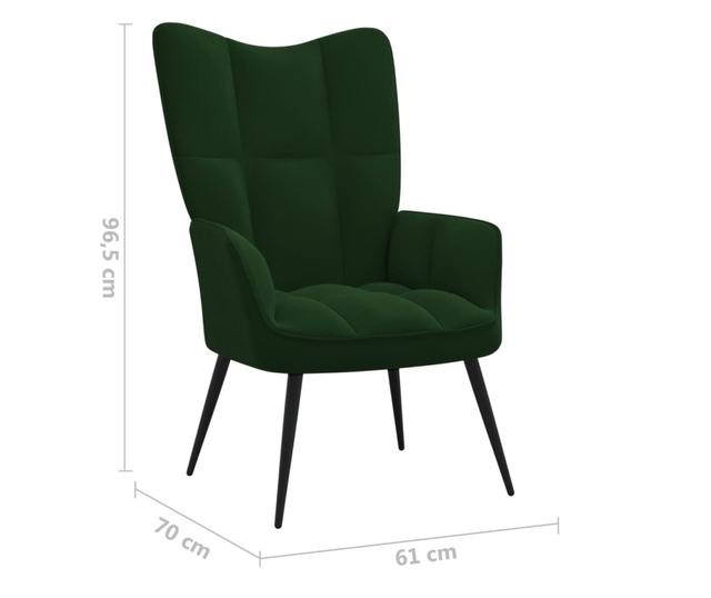 Scaun de relaxare, verde închis, catifea