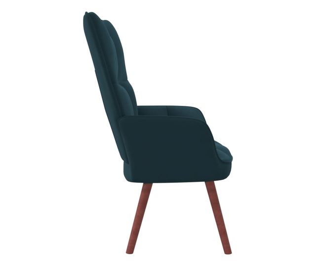 Scaun de relaxare, albastru, catifea