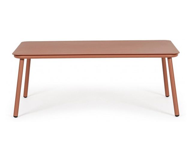 Stolik kawowy Spike, aluminium, stal, ceglasta czerwień, 104x61x40,5 cm