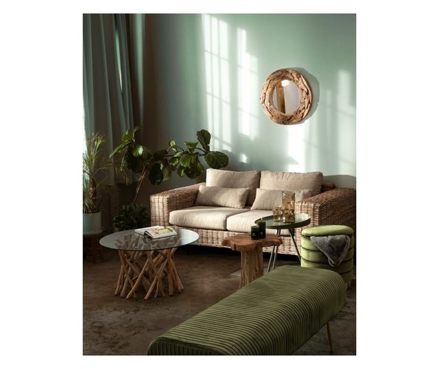 Stolik boczny z brązowego drewna Kavir 40x40x50 cm