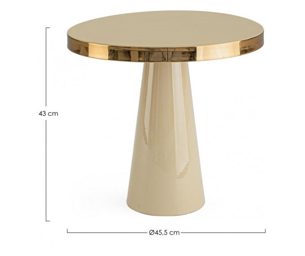 Nandika Ivory Gold Jeklena miza 45,5x43 cm - 2
