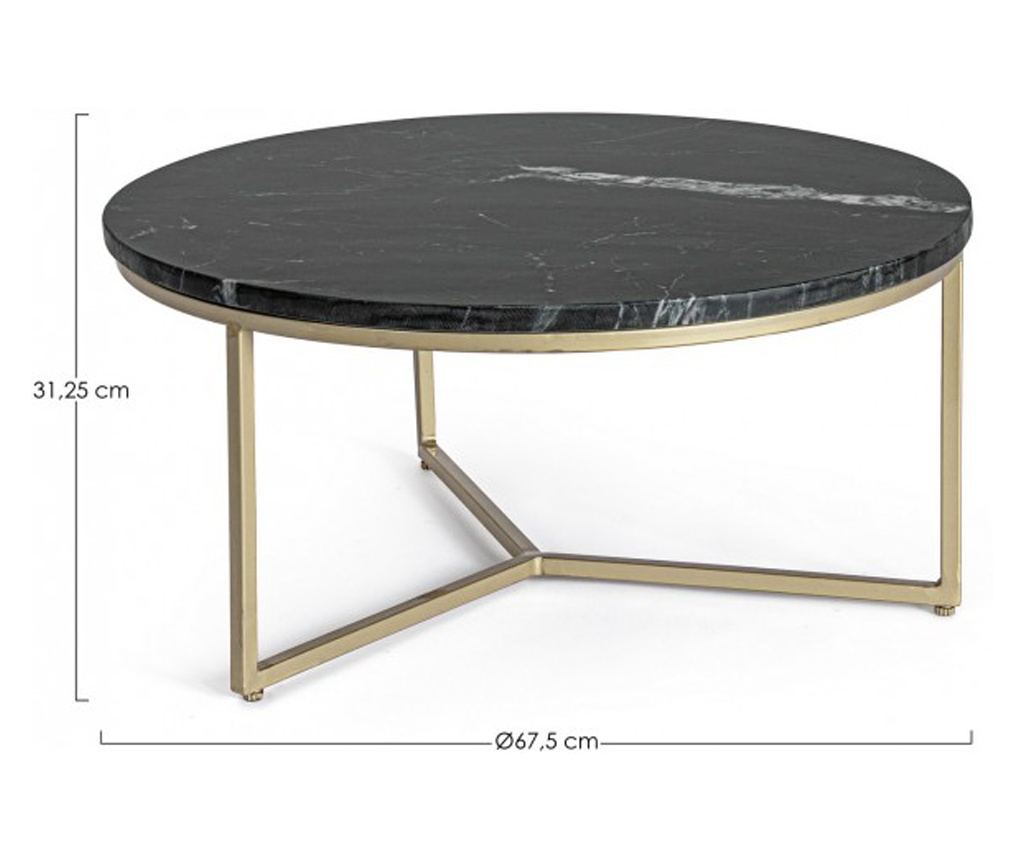 Masuta marmura neagra otel auriu Prescott 67.5x31 cm - 2