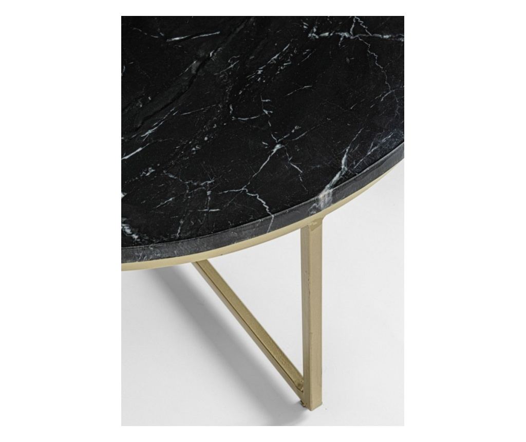 Masuta marmura neagra otel auriu Prescott 67.5x31 cm - 3