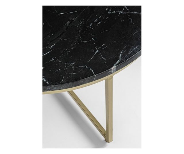 Prescott črna marmorna in zlata jeklena stranska mizica 67,5x31 cm