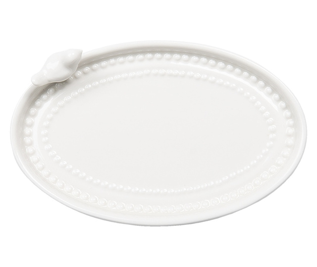 Fehér porcelán csészealj 15x10x4 cm