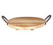 Set od 2 smeđa metalna drvena pladnja 26x2 cm