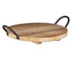 Set od 2 smeđa metalna drvena pladnja 26x2 cm