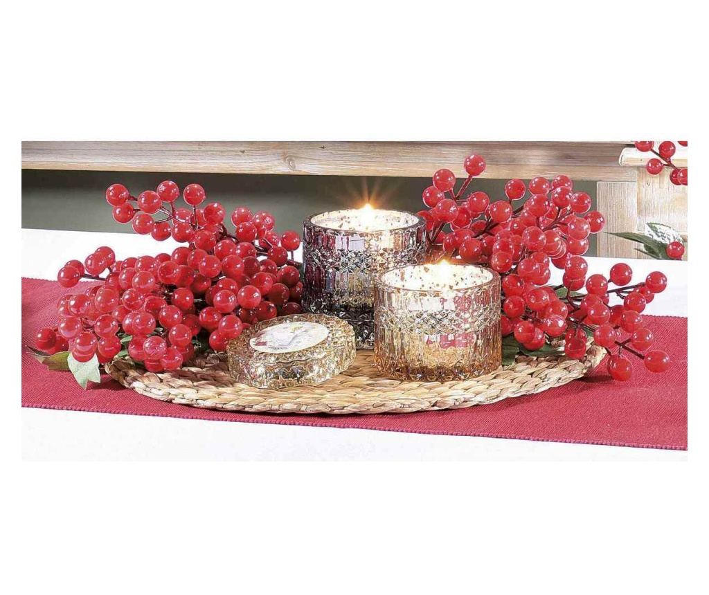 Set 2 crengute fructe rosii artificiale 53.5 cm - 3