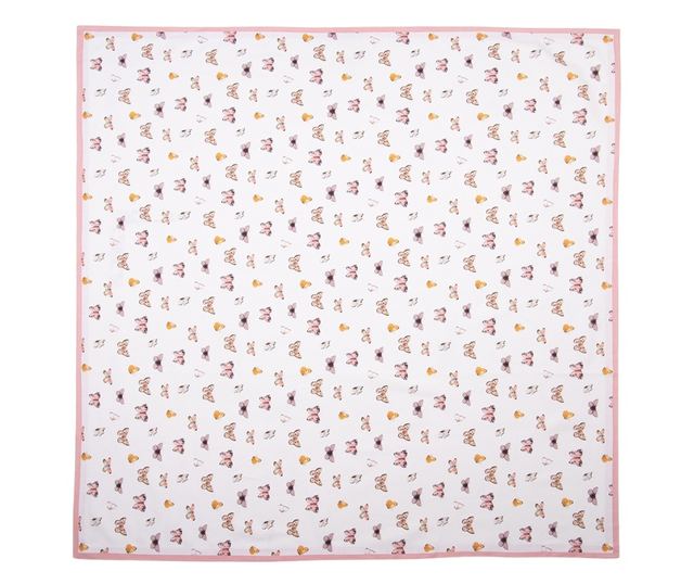 Bombažni prt z motivom metuljev 100x100 cm