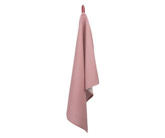 Set 3 prosoape bucatarie bumbac rosu alb 50x70 cm